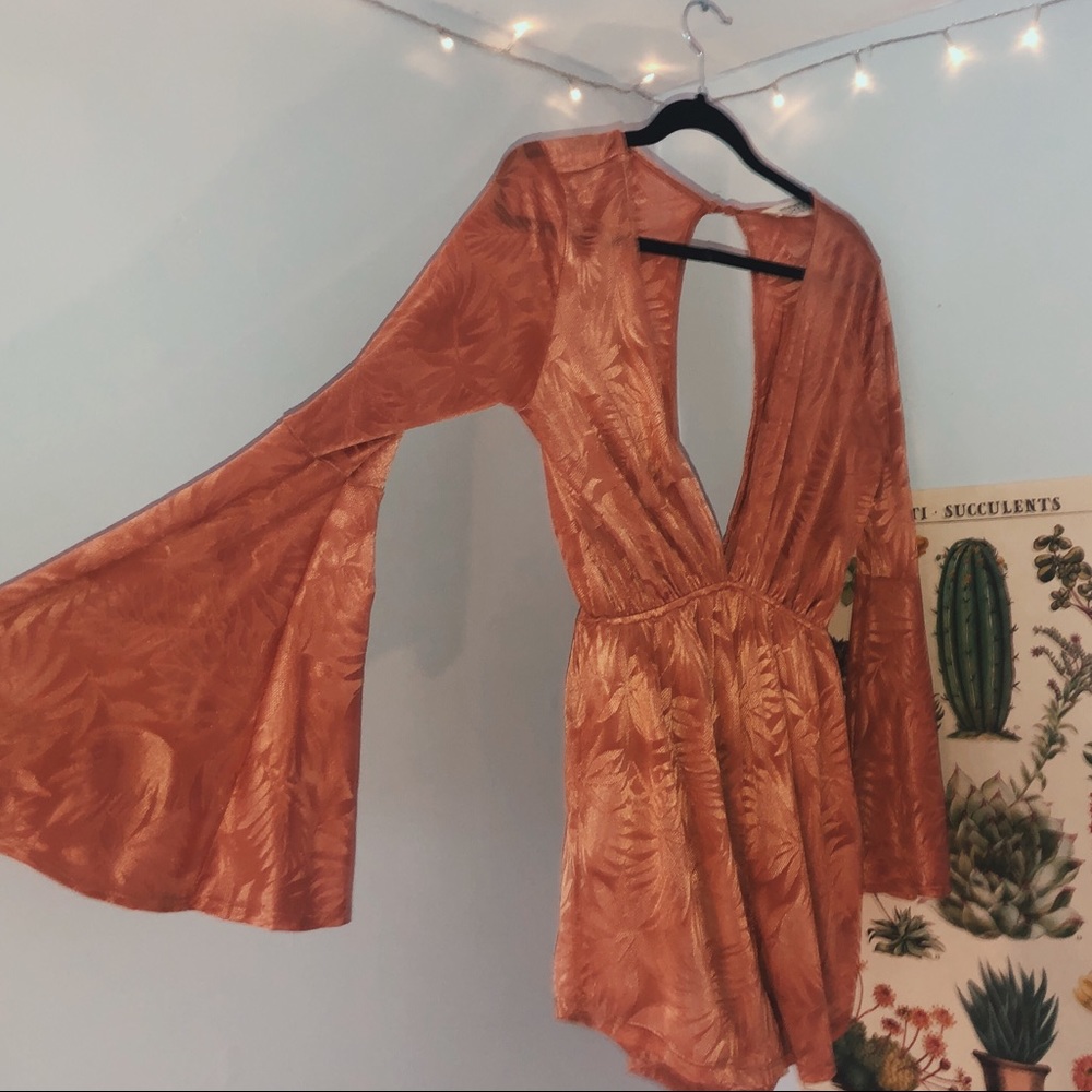 Bronze/Copper Floral Romper